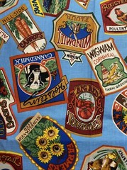 Food Labels Joan Messmore Cranston Cotton Fabric 1/2 Yard 17.5” By 44”