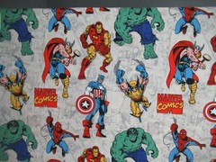 Marvel Super Imposed Hero Character Camelot Quilt Cotton Fabric 1YD X 43″W NEW