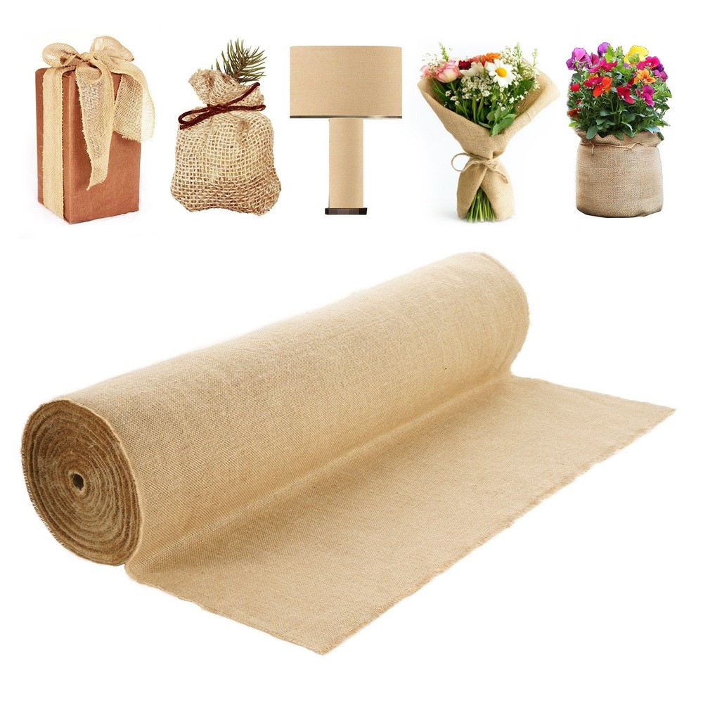 Sturdy 40in x 150ft Burlap Roll Biodegradable 50×50 Jute Fabric