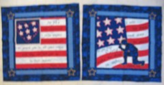 * 2 pillow top FABRIC PANEL PATRIOTIC 18 X 17″ SQUARE Psalm 91:11 & Psalm 4:8