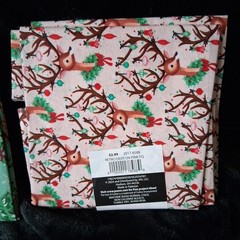 Jo Ann Cotton Christmas Fabrics – Fat Quarters Lot of 4- Retro Reindeer & Bears