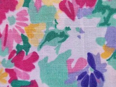 Polyester/cotton blend fabric colorful floral 42″ w x 2-3/4″ yard