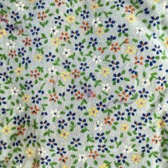 Vtg Sewing Fabric Lot Blue Floral Crafting Quilting Remnants Cottage 2.5+ lbs
