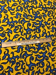 MDG On Fire 100% cotton fabric by the yard like Motorcycle flames Yellow & Blue