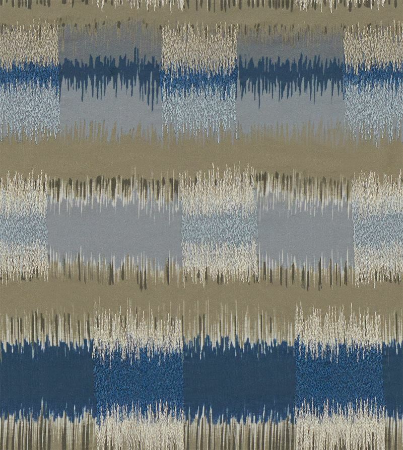 Groundworks Contemporary Upholstery Fabric Dendrite Embroidery Blue Geode 1.4 yd