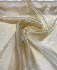 French Sheer Organza Gold Squares 118″ wide fabric By the yard