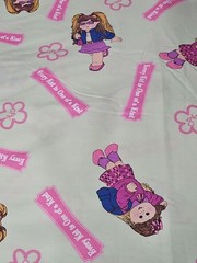 VINTAGE CABBAGE PATCH KIDS Cotton Fabric “EVERY KID Is ONE Of A KIND” ~ GREEN