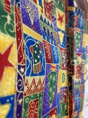 Christmas Fabric – Santa’s Workshop by Fabri-Quilt four pieces of 4 patterns