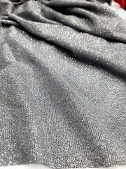 Black Spandex Fabric by the Yard – Silver Glitter Shine, Stretch for Prom Gowns