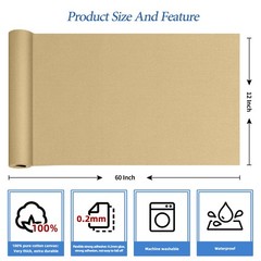 KING MOUNTAIN Canvas Iron on Patch,12″×60″,Waterproof Canvas-12×60, Flaxen