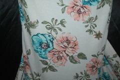 Rayon Stretch Jersey Knit Fabric Beautiful Floral Cream/Teal Multi color 9 oz