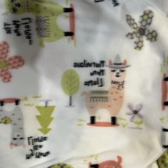 PASTEL LLAMAS On White Soft Fabric 60”x80” Joann’s Linens Style #47817 Anti-pull
