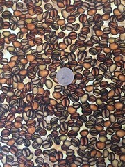 COFFEE BEANS Cappuccino Latte Cotton Fabric Sewing Quilting Fat Quarter 18 x 22