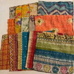 50pcs Kantha Fabric SNIPPET Pack-Kantha Scrap fabric-Scrap Junk Journal-Vintage
