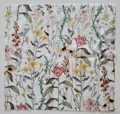Fabric Cotton Pic C-Wildflowers Pink Yellow Red 11 1/4″ L x 11 3/4″ W Quilt Sew