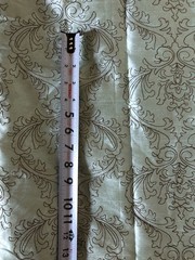 Fabric Remnant Light Blue Brown Damask Embroidered Inch Long 40” Wide