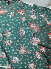 2x Floral Print Batik? Fabric Cotton Rayon Quilt Sewing Craft 36″ X 3yds Total