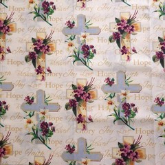 Religious Faith Crosses Cotton Fabric 44″x36″ Precut Yard Inspirational