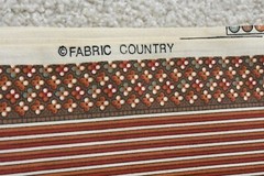 By 1/2 Yd, Vintage, Brown Cream & Rust Striped Quilt Cotton, Fabric Country,V108