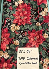 Assorted Lot Christmas Poinsettia Print & Solid Fabric Material 6 Diff Fabrics