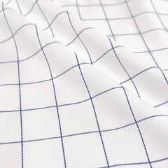 White Blue Large Check Shirting Quilting Fabric for Dress Blouse Tops DIY Crafts