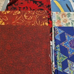 LOT OF 15 FAT QUARTERS COTTON FABRIC ASSTD COLORS & DESIGNS lot 28