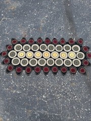 PRIMITIVE WOOL FELT PENNY RUG TABLE RUNNER CANDLE MAT