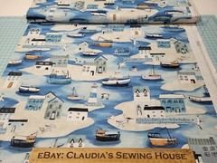 Sailors Rest BTY World Art Group P&B Textiles Buildings Fishing Village Boat
