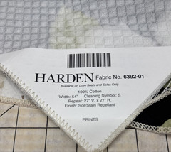 Quilted Black Cotton Rose Print Upholstery Fabic Sample Harden Brand #16
