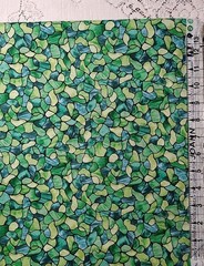 Stained Glass Cotton JoAnn Fabric Mosaic BTHY 18×44 Green Shades Church Window