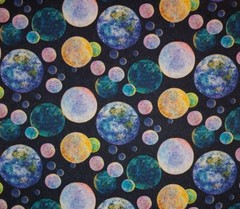 Planets Stars Space Fabric 3 WISHES Quilters Cotton BY THE YARD