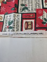 Fabric Traditions 1997 Christmas Music Print Cotton Fabric 36×43 Inches