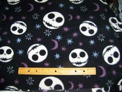 1 yard of JACK SKELLINGTON STARS & CRESENT MOONS on Fleece Fabric 36″ x 58″