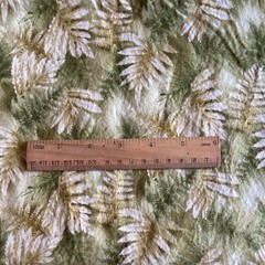 Green Beige Floral Leaf Print Fabric Textile Material Flowers & Plants Theme