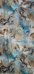 Wool Blend Floral Printed Thick Winter Spun Soft Fabric 45”W Sold BTY Blue