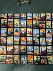 Travel Blocks Fabric Dream Vacation Anderson Robert Kaufman World Cities 30”x44”