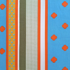 VTG Stripes Dots Quatrefoil Gingham Poly Cotton Fabric 1 YD Wamsutta Mills READ