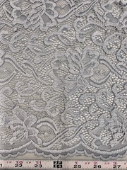 Elaine SILVER GREY Floral Scalloped Nylon Spandex Stretch Lace Light Weight Fab
