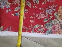 NEW RALPH LAUREN Red Floral Upholstery Fabric Cotton 2 1/4 YARDS (80″), UNCUT HT