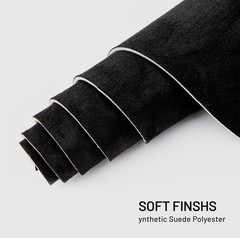 Luxury Black Suede Auto Headliner Fabric 98″L × 60″W – Foam Backing Tube Pack