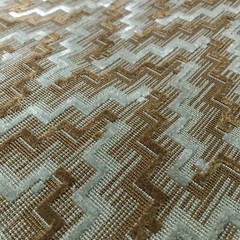 Pale Blue and Brown Mid Century Geometric Velvet Cut Upholstery Fabric 56″