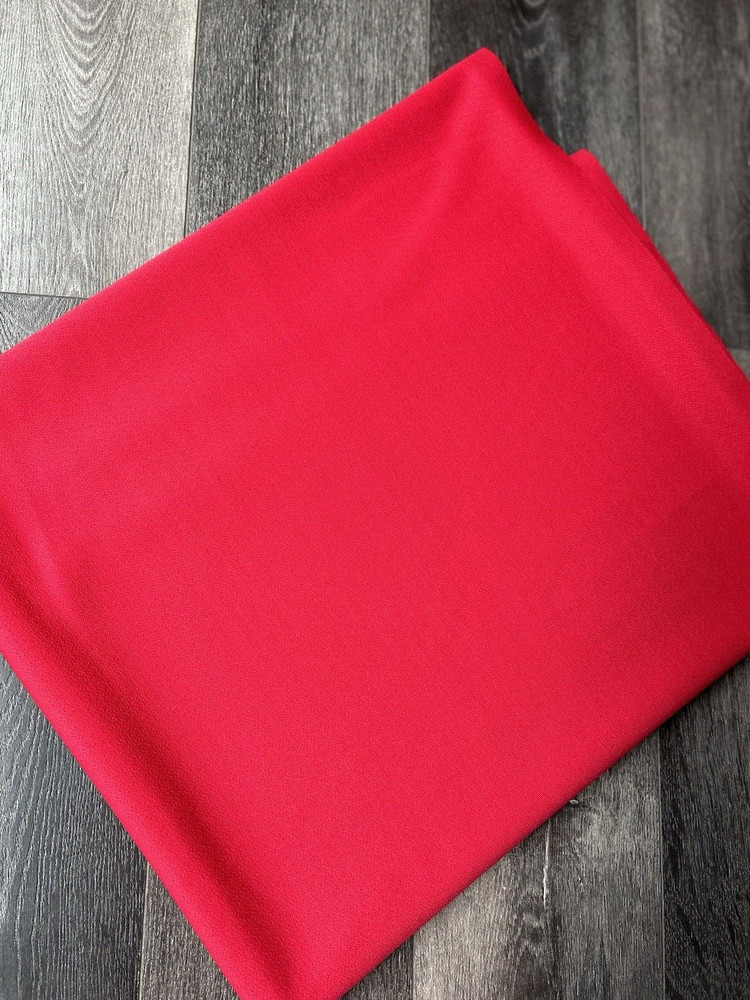Vintage Red Polyester Stretch Fabric 62W x 2.1 Yards (*41)
