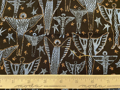 Blue Angels with Copper Metallic Stars and Outline OOP Quilt 26 x 38 inches