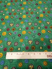 Sewing Quilting Cotton Fabric Debbie Mumm Green Buttons Butterfly Ladybug Gold