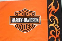 Orange HARLEY DAVIDSON PILLOWCASE (Standard) Bar and Shield Logo Cotton blend