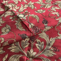 Vintage Tapestry Jacquard Fabric Floral Red Gold 110 Inch Double Wide 2.5 Yds