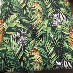 Richloom Solarium Fabric Outdoor Floral Animal Zebra Leopard Tiger Palms Safari