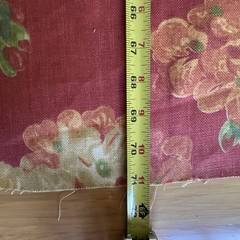 Thibaut ‘Washington’ 100% Linen Fabric Red Floral Geraniums 1.97 Yds X 54”