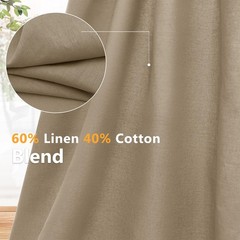 NSGZ Natural Linen Cotton Fabric 1 Yard 61″ Wide, 1 Yard,