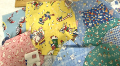 Cotton Quilt Fabric Scrap Small Pieces Lot Novelty Juvenile Prints Train Duck
